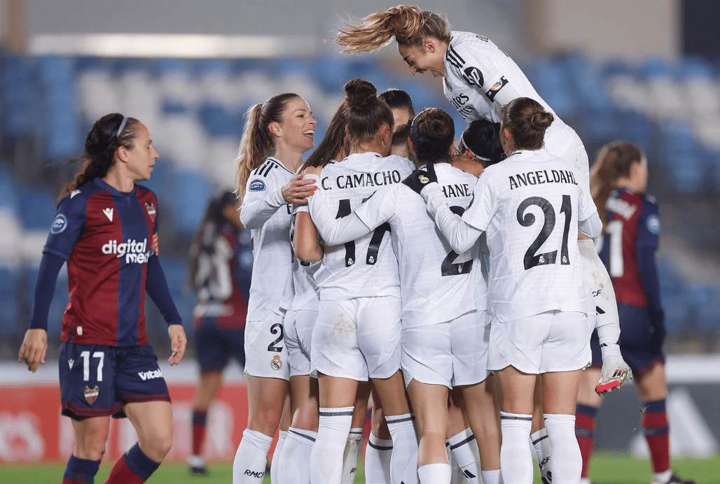 Real Madrid Femenino arrasa 6-0 al Levante en la jornada 8 de la Liga F